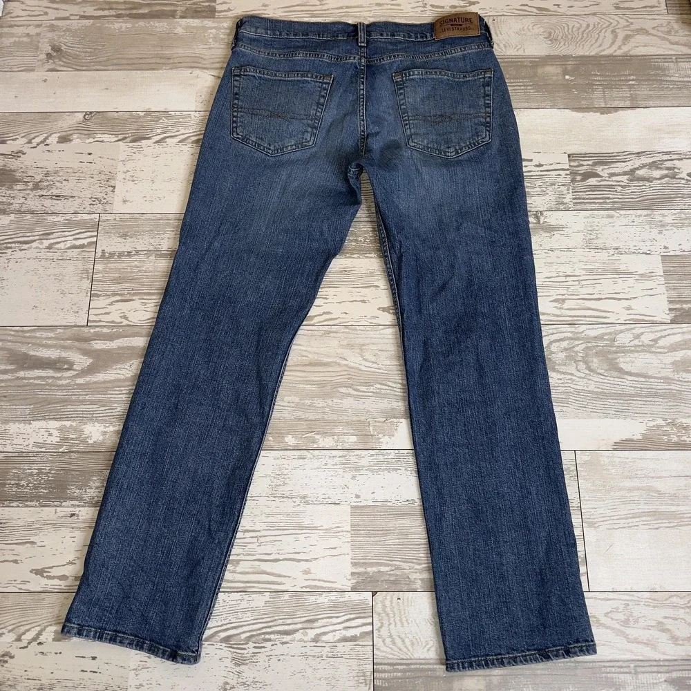 Signature Gold By Levi Strauss Jeans Mens‎ 32x30 Blue Straight Leg Denim Stretch